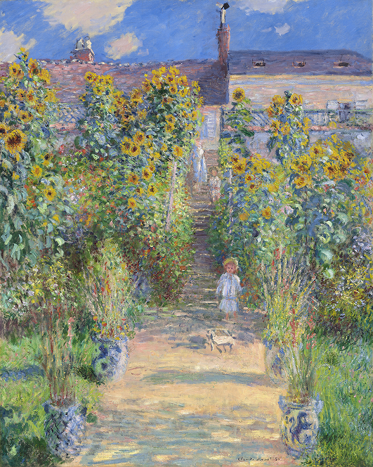 클로드모네, 베퇴이유, the artist's garden at Vétheuil, claude monet, 예술작품, 그림, 아들